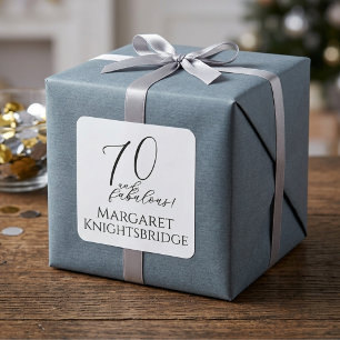 Modern Seventy and Fabulous 70th Birthday Party Square Sticker