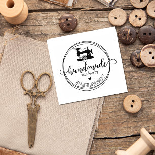 Modern Sewing Machine Handmade with love Rubber Stamp