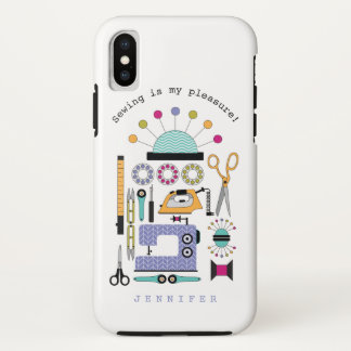 Modern Sewing Supplies and Tools Pattern Case-Mate iPhone X Case