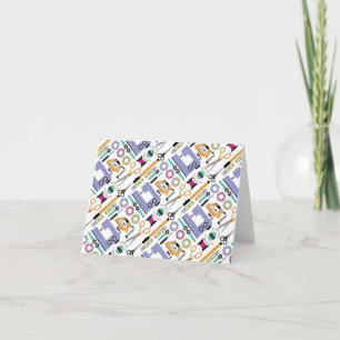 Modern Sewing Supplies and Tools Pattern Note Card