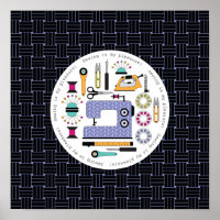 Modern Sewing Supplies and Tools Pattern