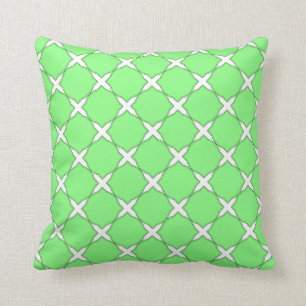 Modern Shabby Chic Green Cross Pattern Cushion