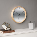 Modern shades of silver trendy  clock<br><div class="desc">Modern abstract shades of silver and grey colours wall clock.</div>