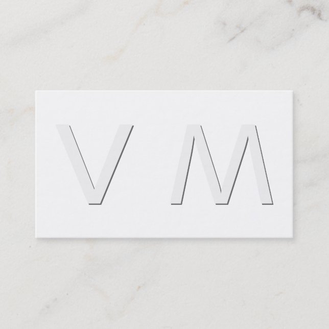 Modern Shadow Monogram Business Card (Front)