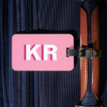 Modern Shadow Monogram Pink Personalised Luggage Tag<br><div class="desc">Custom pink and white block shadow monogrammed luggage tag. A stylish tag great for luggage,  suitcase,  laptop bag,  golf bag,  and more.</div>
