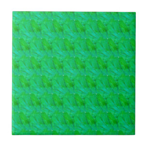 Modern Shamrock Green Abstract Botanical Pattern Tile