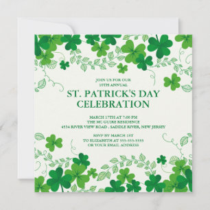 Modern Shamrock St. Patrick's Party Invitation