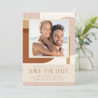 Modern Shapes and Line Terracotta Photo Wedding