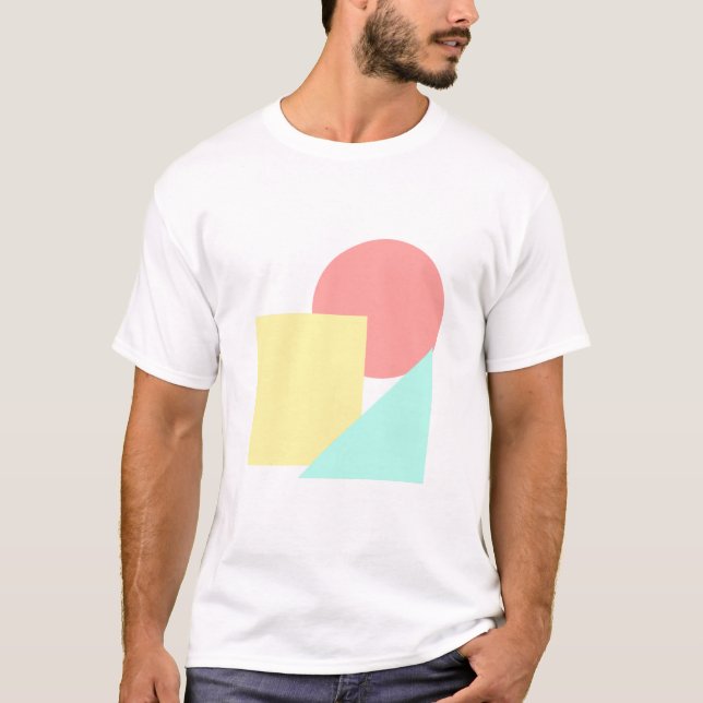 Modern Shapes With Circle, Square, and Triangle T-Shirt (Front)