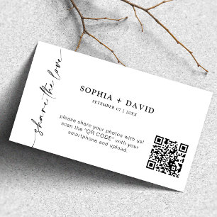 Modern Share The Love QR Code Wedding Photos Card