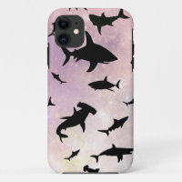 Modern shark fish jaws whale under the sea galaxy