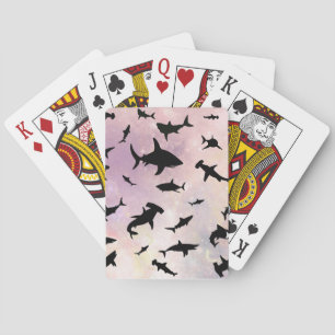 Modern shark fish jaws whale under the sea galaxy playing cards