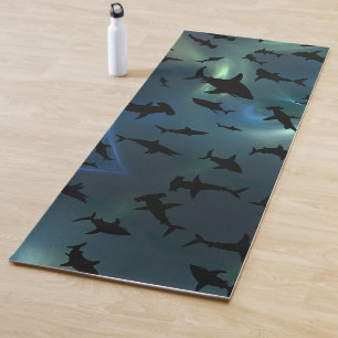 Modern shark fish jaws whale under the sea galaxy yoga mat