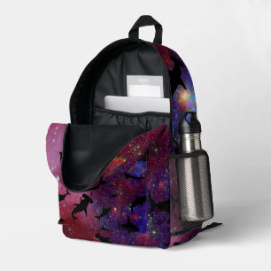 Modern shark gradient cosmos space galaxy boys printed backpack