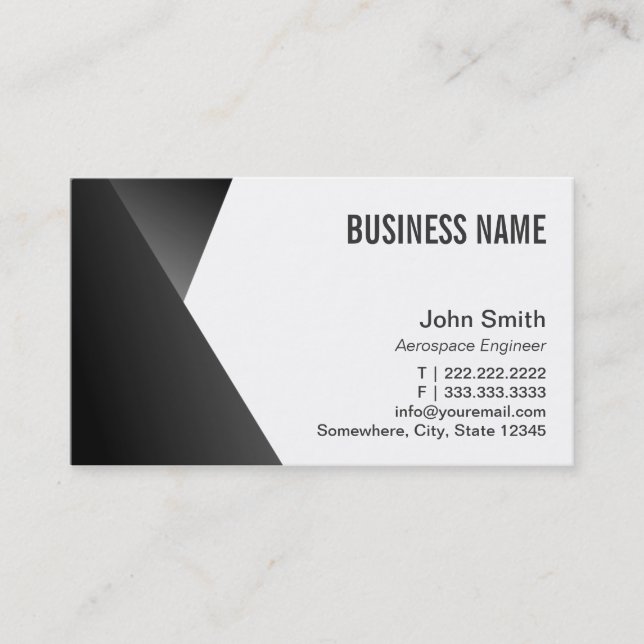 Modern Sharp Aerospace Engineer Business Card (Front)