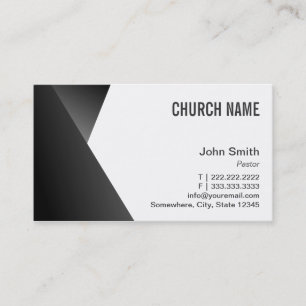 Modern Sharp Black & White Pastor Business Card