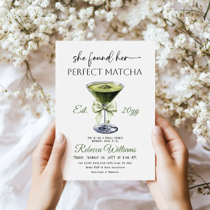 Modern She Found Her Perfect Matcha Bridal Shower Invitation