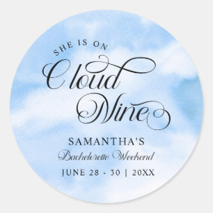 Modern She Is On Cloud 9 Bachelorette Weekend Classic Round Sticker