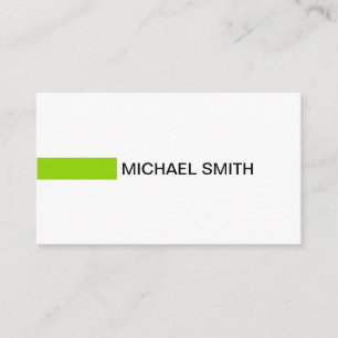 Modern Sheen Green Professional Plain White Business Card