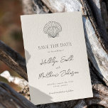 Modern Shell Beach Ocean Destination Wedding Save The Date<br><div class="desc">Modern Shell Beach Ocean Destination Wedding Save the Date Card. Celebrate your special day with this elegant and beautiful wedding invitation design to beautify your special occasion. All the texts are pre-arranged for you to personalise easily and quickly with your own details.</div>