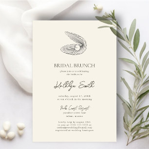 Modern Shell Beach Ocean Wedding Bridal Brunch Invitation