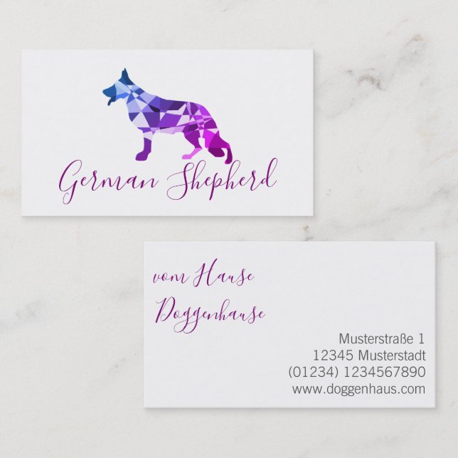 Modern Shepherd Dog Business Card (Front/Back)