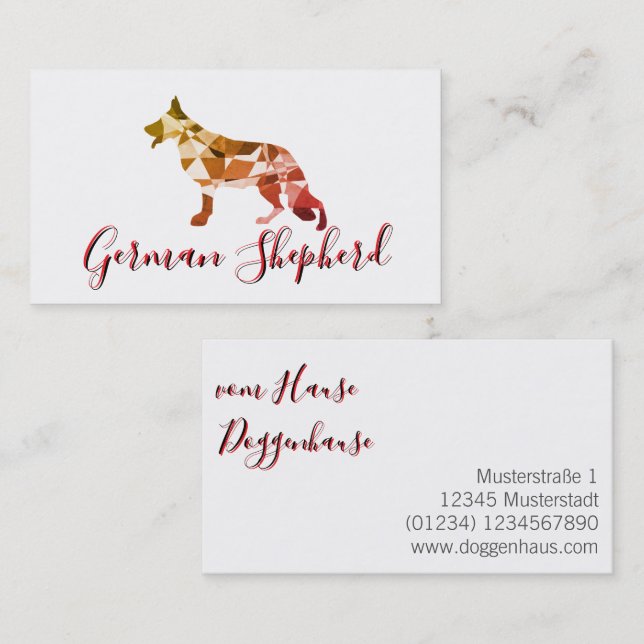 Modern Shepherd Dog Business Card (Front/Back)