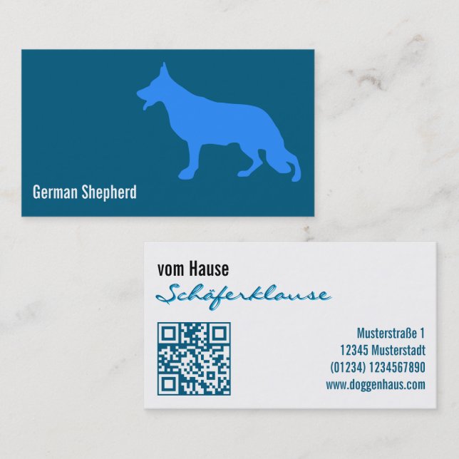 Modern Shepherd Dog Business Card (Front/Back)