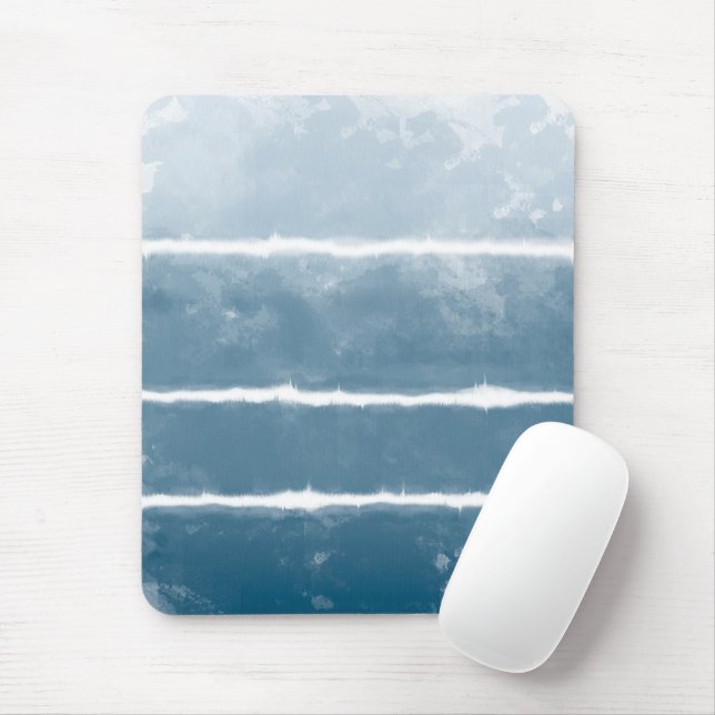 Modern Shibori Ombre Retro Tie Dye Hippie Indigo   Mouse Mat (With Mouse)