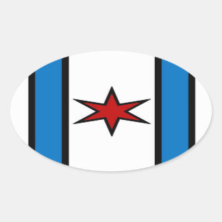 Modern shield oval sticker