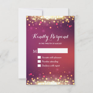 Modern Shimmer Gold Glitter Dots RSVP Respond Card