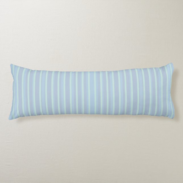 Modern Shimmering Blue Striped Pattern Body Cushion (Front)