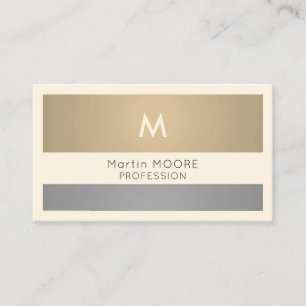 Modern shine metallic gold silver stripe business card