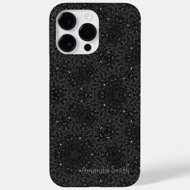 Modern Shiny Black Text Customisable Case-Mate iPhone Case (Back)