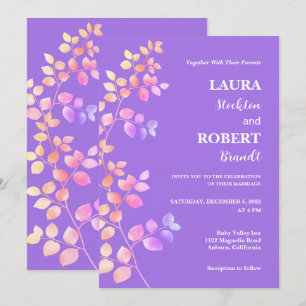 Modern Shiny Floral Wedding Invitation