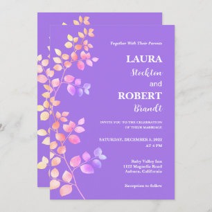 Modern Shiny Floral Wedding Invitation