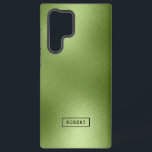 Modern Shiny Green Abstract Background Monogram Samsung Galaxy Case<br><div class="desc">Elegant modern simple shiny abstract green background. Custom monogram.</div>