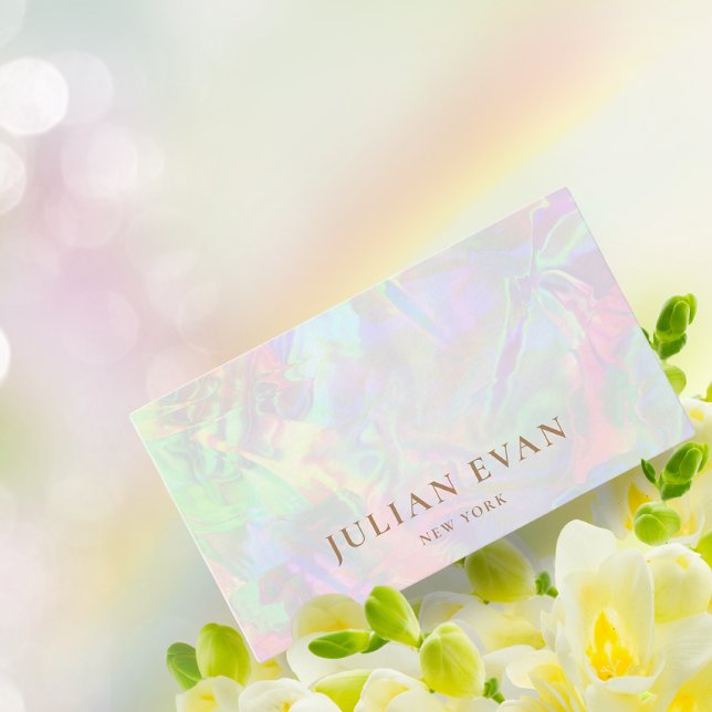 Modern Shiny Holographic Beautician Makeup Business Card (Creator Uploaded)