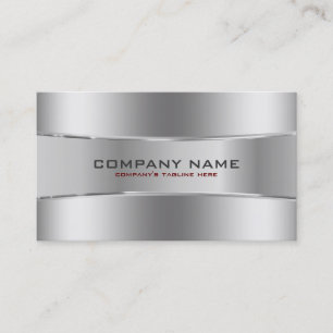 Modern Shiny Silver Geometric Design Business Card