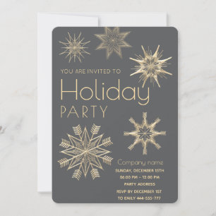 Modern shiny snowflakes corporate Holiday party Invitation