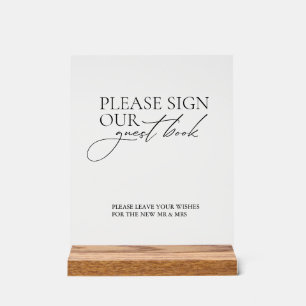 Modern Sign Our Guest Book Wedding Acrylic Sign