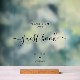 Modern Sign Our Guest Book Wedding Black