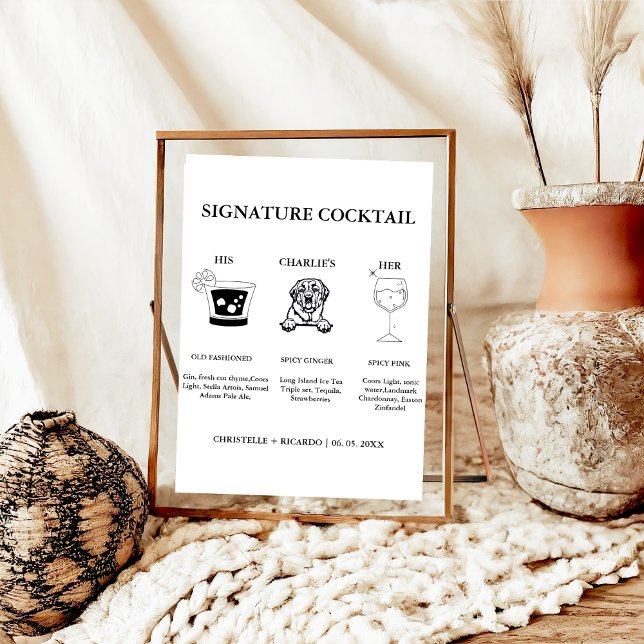Modern Signature Coctail Drink Wedding Bar Sign (Creator Uploaded)