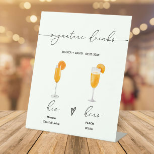 modern signature drinks wedding sign bar sign