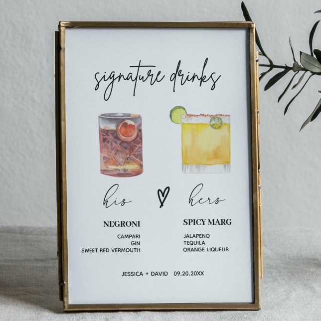 modern signature drinks wedding sign bar sign (Creator Uploaded)