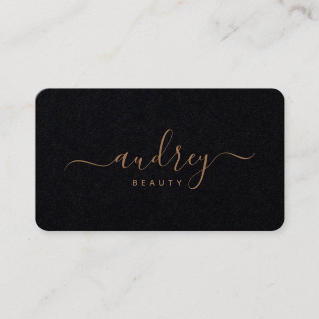Modern Signature Gold Signature Premium Black Business Card (Front)