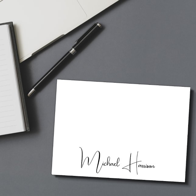 Modern Signature Script Monogrammed Card (Creator Uploaded)