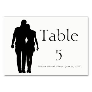 Modern Silhouette Couple - 3x5 Table Card