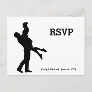 Modern Silhouette Couple - RSVP Post Card