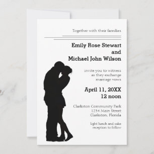 Modern Silhouette Couple - Wedding Invitation